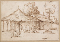 K V 011
<br/>
Boerenfamilie bij hut
<br/>
<em>Grimaldi, Giovanni Francesco (1606-1680)</em>